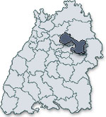 Karte von Baden-W&uuml;rttemberg mit Wahlkreisen